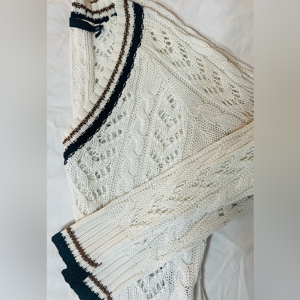 Vintage L.A.M.B White Varsity V-Neck sweater - Picture 6 of 8